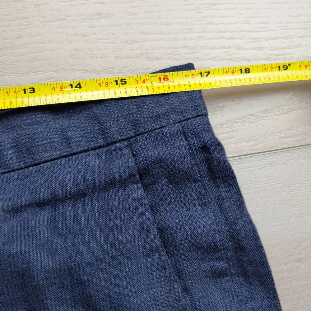 J.Crew Bowery Baird McNutt Irish Linen Pants Mens 32x34 (Fits 33x34) Navy Blue